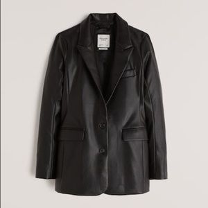 Abercrombie & Fitch Vegan Leather Blazer
